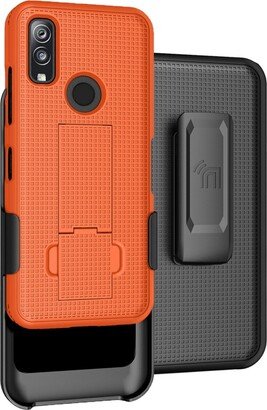 Nakedcellphone Case with Stand and Belt Clip Holster for Kyocera DuraSport 5G Phone - Orange