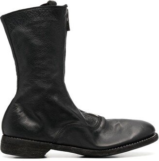 Round-Toe Leather Boots-AA