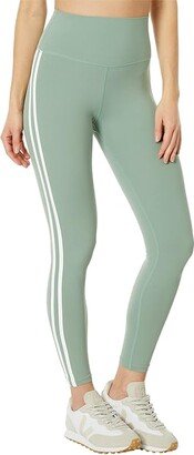 Ella High-Waist Airweight 7/8 Leggings (Moss/White) Women's Casual Pants