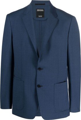 Single-Breasted Wool Blazer-AQ