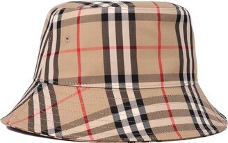 Vintage Checked Bucket Hat-AA