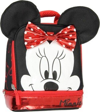 Seven Times Six Disney Minnie Mouse Dual Compartment w/Ears & Bow Insulated Lunch Tote Red