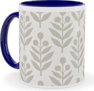 Mugs: Lotti Quiet Ceramic Mug, Blue, 11Oz, Beige