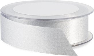 Glitter Double Satin Ribbon Silver