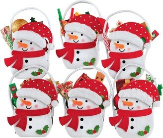 Collections Etc. Collections Etc Holiday Snowman Handled Felt Fabric Treat Bags - Set of 6 5.5 X 3.25 X 9.5