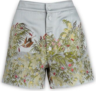 Floral Embroidered Shorts