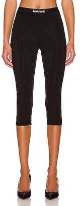 Signature Cropped Yoga Pant in Black