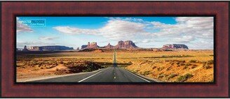 PosterPalooza 18x6 Traditional Mahogany Complete Wood Picture Frame with UV Acrylic, Foam Board Backing, & Hardware