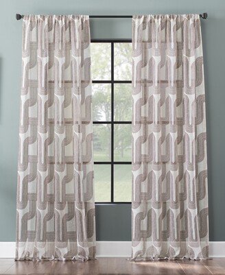 Colossal Art Deco Curves Rod Pocket Curtain Panel, 50