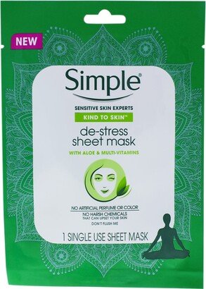 Kind to Skin De-Stress Sheet Mask by for Women - 1 Pc Mask