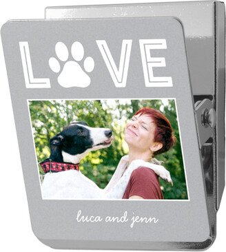 Magnets: Fur Baby Love Clip Magnet, 2X2.5, Gray