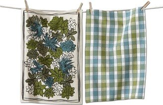 tagltd Succulent Dishtowel Set Of 2 Dish Cloth For Drying Dishes And Cooking