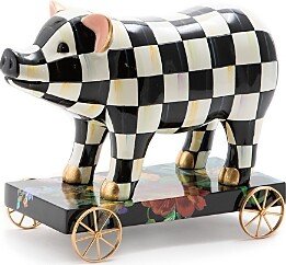 Mackenzie-Childs Courtly Check Pig on Parade Decor