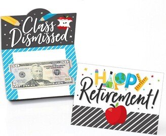 Big Dot of Happiness Teacher Retirement - Happy Retirement Party Money and Gift Card Holders - Set of 8
