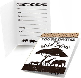 Big Dot of Happiness Wild Safari - Fill In African Jungle Adventure Birthday Party or Baby Shower Invitations (8 count)