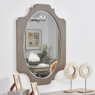 Grey Cashmere Fluted Oval Vanity Mirror