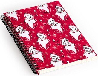 Heather Dutton Tis The Season Retro Santa Red Spiral Notebook