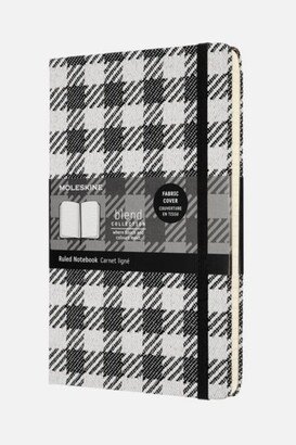 Blend Plaid Fabric Large Ruled Notebook