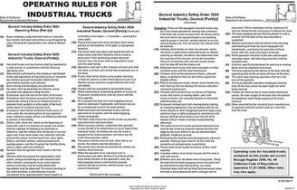 ComplyRight California Operating Rules For Industrial Trucks Poster (ECA2O)