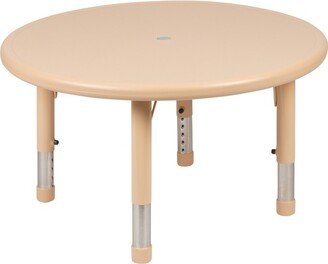 33 Round Natural Plastic Height Adjustable Activity Table