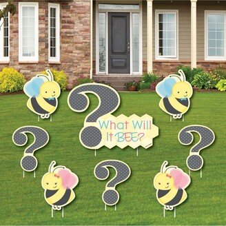 Big Dot Of Happiness What Will It Bee - Outdoor Lawn Decor - Gender Reveal Yard Signs - Set of 8