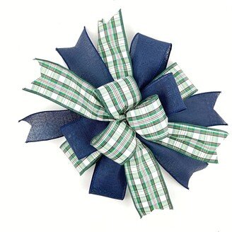 Everyday Decorative Blue Bow For Wreath Or Lantern Signs, Embellishment Outdoor Front Door Hanger