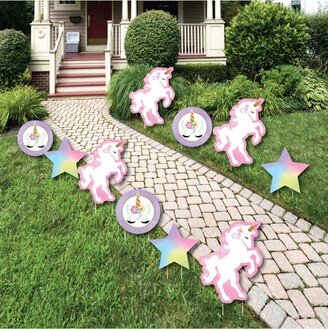 Big Dot Of Happiness Rainbow Unicorn - Star & Unicorn Lawn Decor- Outdoor Party Yard Decor - 10 Pc