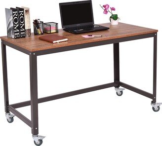 Mobile Computer Desk Simple Style Rolling Home Office Study Table