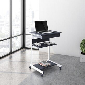 CTEX Mobili Rolling Laptop Cart with Storage for Office, Study, Bedroom, Graphite