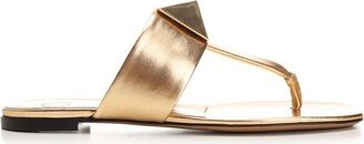 Garavani Roman Stud Open Toe Flat Sandals