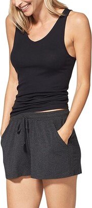 Lounge Scoop Neck Tank (Black) Women's Pajama