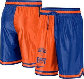 Men's Blue, Orange New York Knicks Courtside Versus Force Split Dna Performance Shorts - Blue, Orange