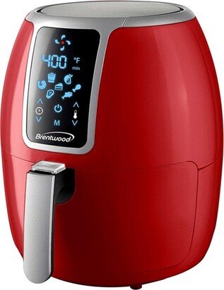 Small 1400 Watt 4 Quart Electric Digital Air Fryer with Temperature Control in Red