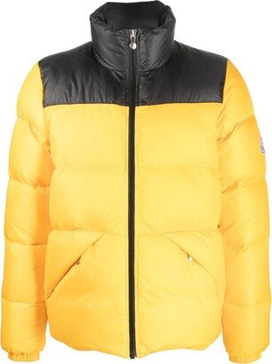 Radiant colour-block puffer jacket