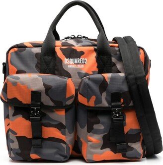 Camouflage-Print Zip-Up Bag