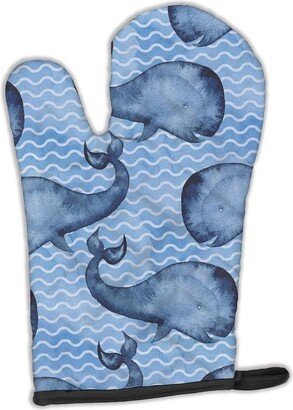 Beach Watercolor Whales Oven Mitt