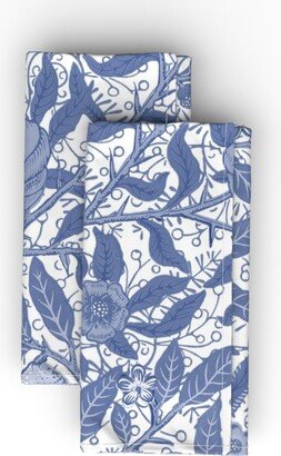 Cloth Napkins: Fruit Willow Ware Blue & White Cloth Napkin, Longleaf Sateen Grand, Blue