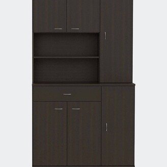 FM Furniture Venice Single Door Pantry Cabinet, Three Shelves, Six Adjustable Metal Legs