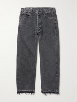 Frayed Straight-Leg Jeans