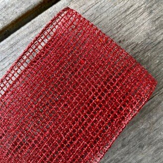 Metallic Red Mesh Wired Ribbon