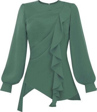 Tia Dorraine Dress To Impress Asymmetric Blouse - Green