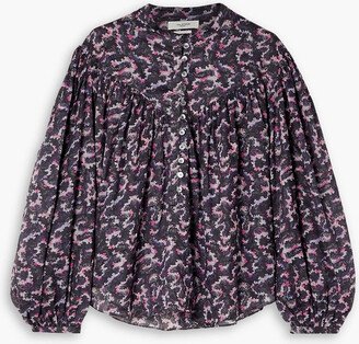 Salika printed cotton-voile blouse