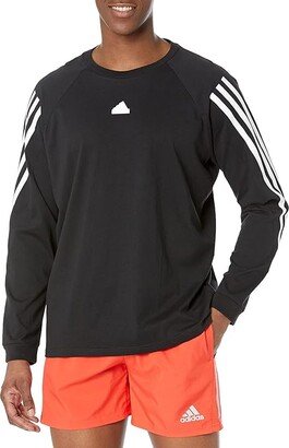 Future Icon 3-Stripes Long Sleeve (Black) Men's Clothing