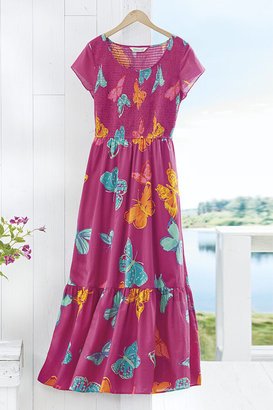 Women's Bounty of Butterflies Dress - Sangria Multi - PS - Petite Size