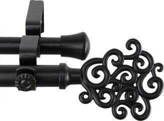 InStyleDesign Cloud Adjustable Black Double Curtain Rod