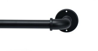 Melor Adjustable 1 in. Wrap Around Single Curtain Rod in Matte Black