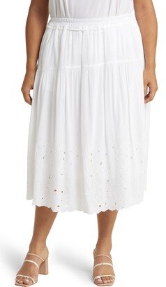 Plissé Eyelet Skirt