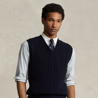 Cable-Knit Wool-Cashmere Sweater Vest-AA