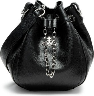 Chrissy Small Vegan Leather Bucket Bag, Bag, Black