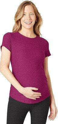 Featherweight One and Only Maternity Tee (Magenta Heather) Women's Clothing